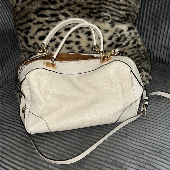 Coach White Leather Lane Satchel Handbag - Picture 3 of 7